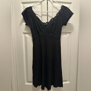 VTG 90s Betsey Johnson Black Sheer Lace Goth Dress
